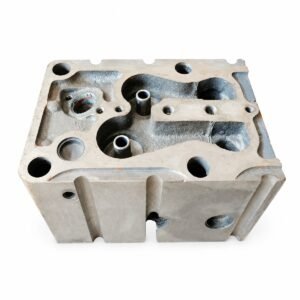 Weichai cylinder head 612600040282, angled view showing upper recesses and side ribs