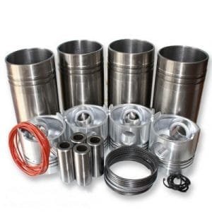 Cylinder liners, pistons, piston pins, rings and seals