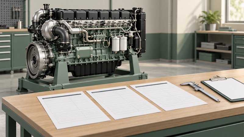 Conceptual generic diesel engine and separate technical specification sheets