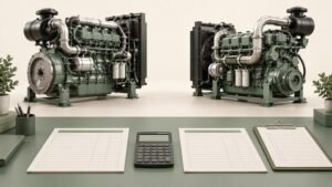 Conceptual diesel engine offers with blank quotation sheets and budget calculator