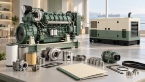 Conceptual marine diesel engine, land generator set and separate maintenance parts
