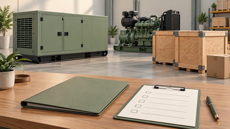 Conceptual generator packages, closed transport cases and shipment checklist