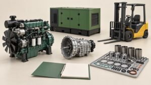 Conceptual separate engine, enclosed generator, forklift, transmission and engine parts purchasing categories