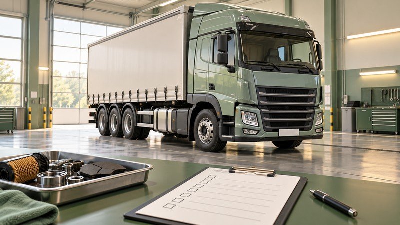 Conceptual stationary truck and condition inspection checklist
