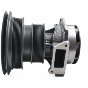 Weichai water pump reference 612600061697, side view of drive pulleys and housing