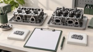 Conceptual comparison of bare and valve-equipped cylinder head purchasing scopes