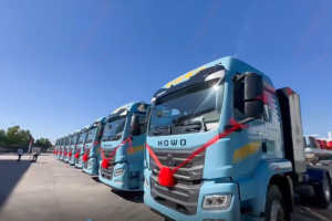 Tractor trucks pictured in Weichai Group’s October 2026 battery-truck delivery report