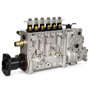 Weichai fuel injection pump 612600081053 reference side showing six capped outlets and black drive flange