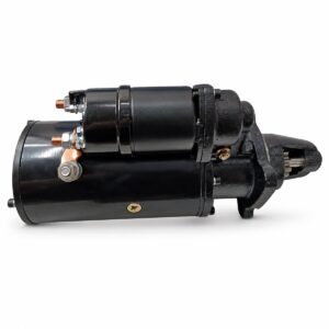Weichai starter motor 612600090340 side reference view showing motor, drive housing and solenoid
