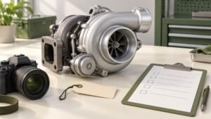 Conceptual turbocharger identification planning desk