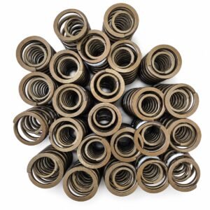 Weichai valve springs 61500050001 and 61500050002, batch of nested inner and outer springs on white